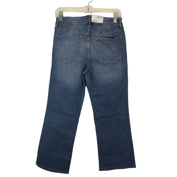 Chaps Mid Rise Crop Kick Jeans New Women's Size 8/29 Stretch Denim Blue - Picture 3 of 9